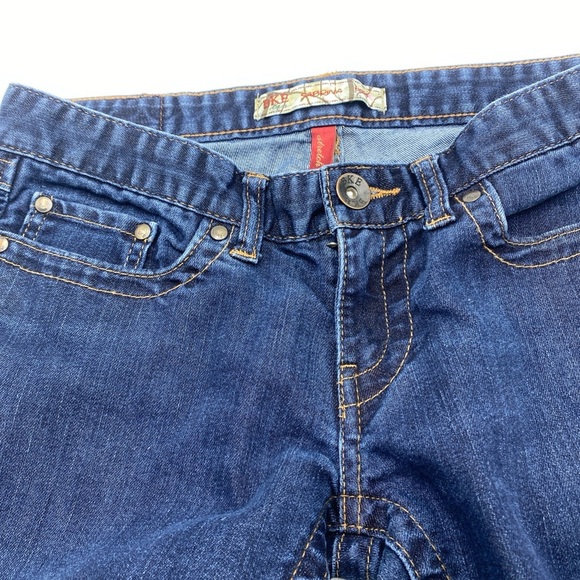 BKE Buckle Sabrina Stretch Bootcut Flare Blue Jeans Womens 27z33.5 Low rise Dark - Picture 2 of 8